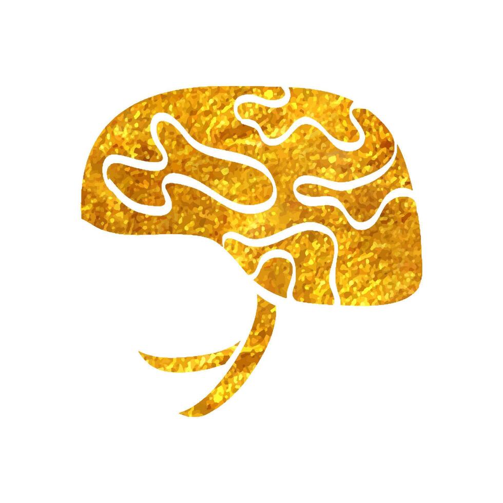 mão desenhado militares capacete ícone dentro ouro frustrar textura vetor ilustração
