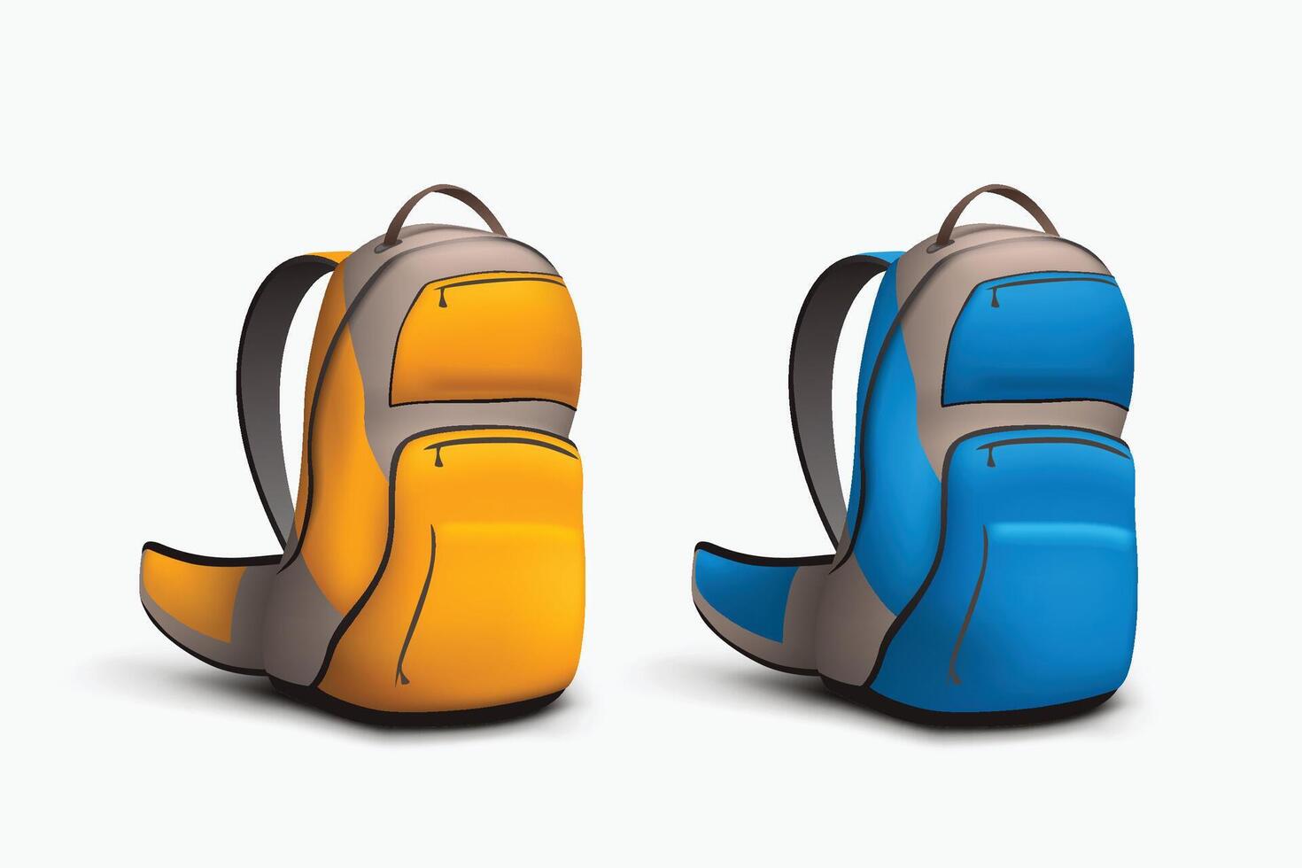 mochila colori conjunto vetor