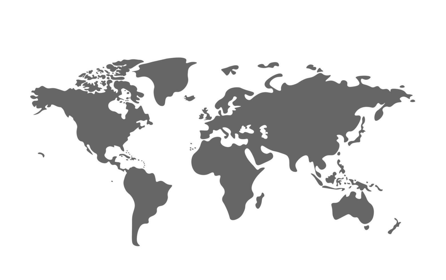 mundo mapa Preto e branco cor vetor ilustração. mundo mapa modelo com continentes, norte e sul América, Europa e Ásia, África e Austrália