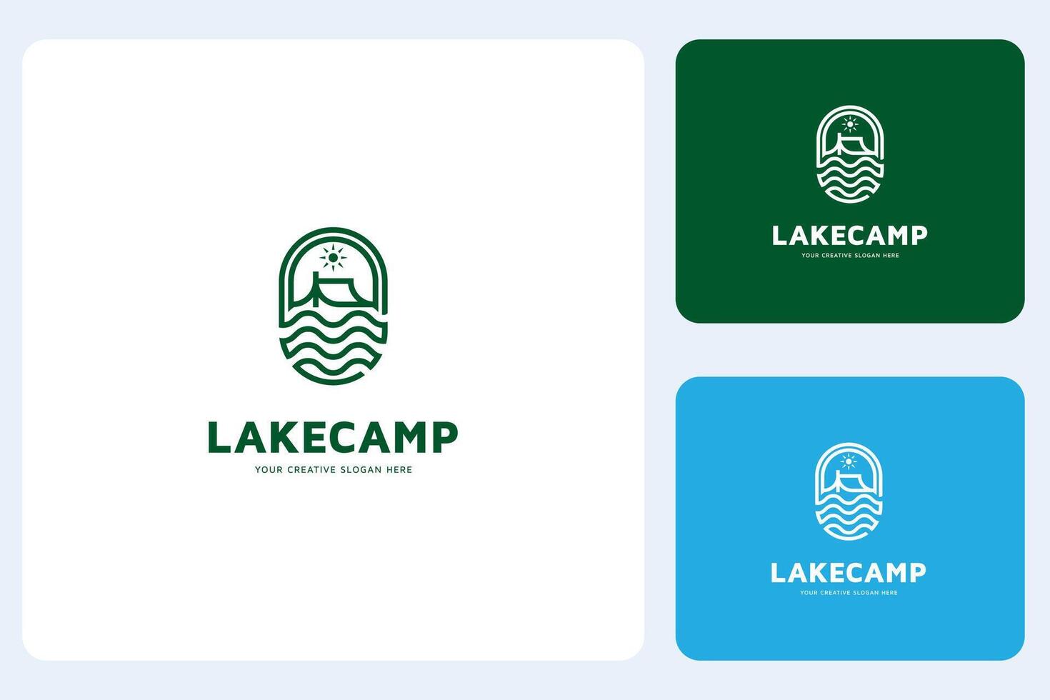 lago acampamento logotipo Projeto modelo vetor