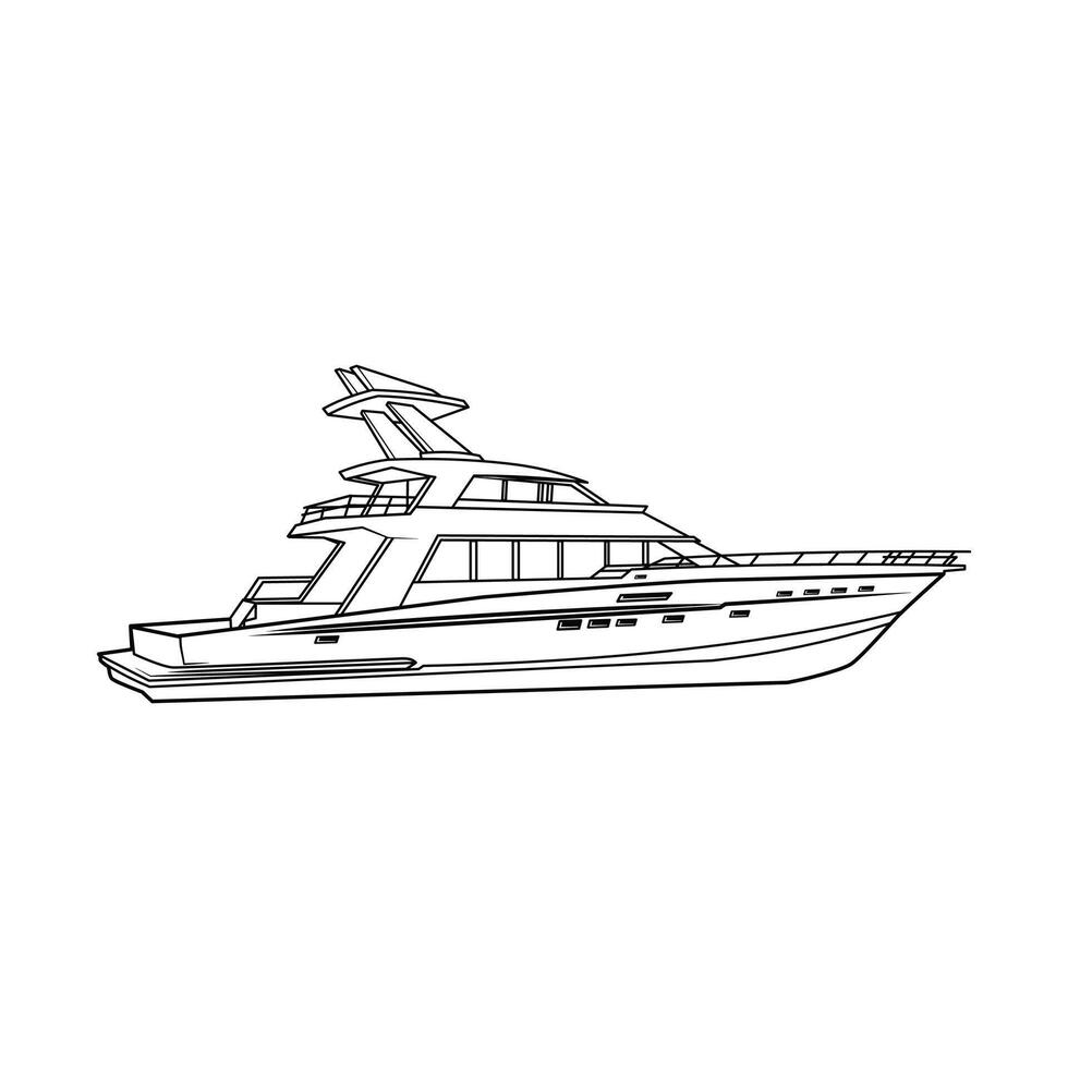barco com Alto detalhes linha arte vetor
