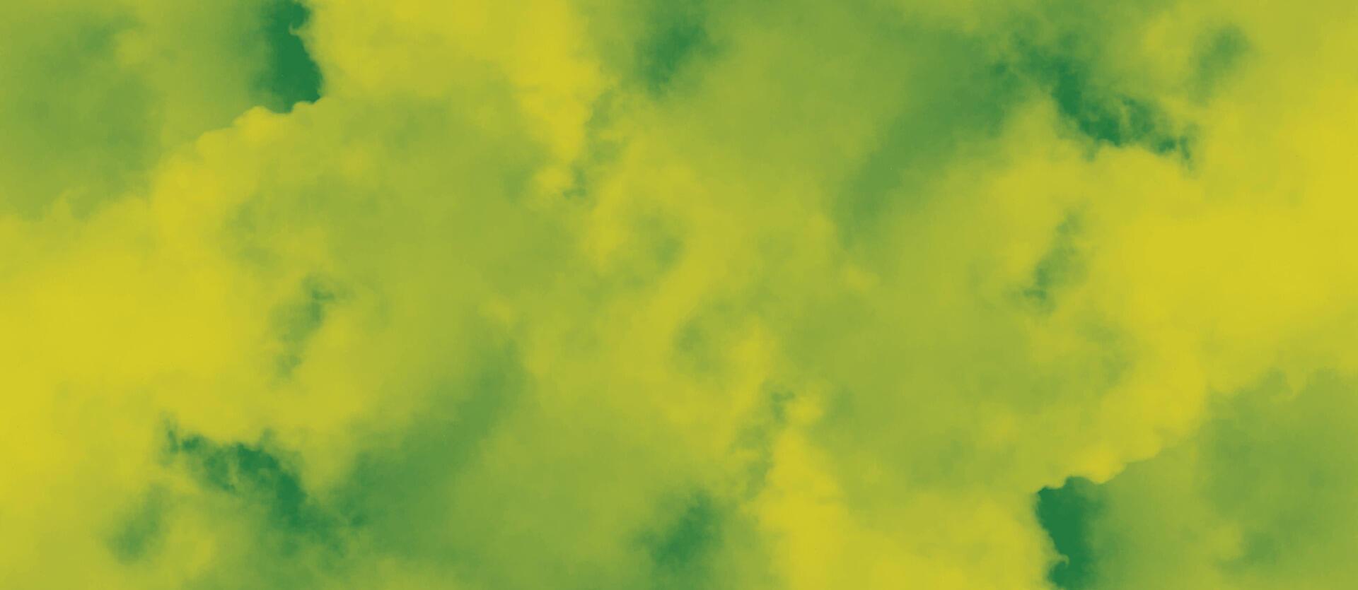 lindo verde amarelo aquarela. abstrato aguarela nuvem. aguarela fundo vetor