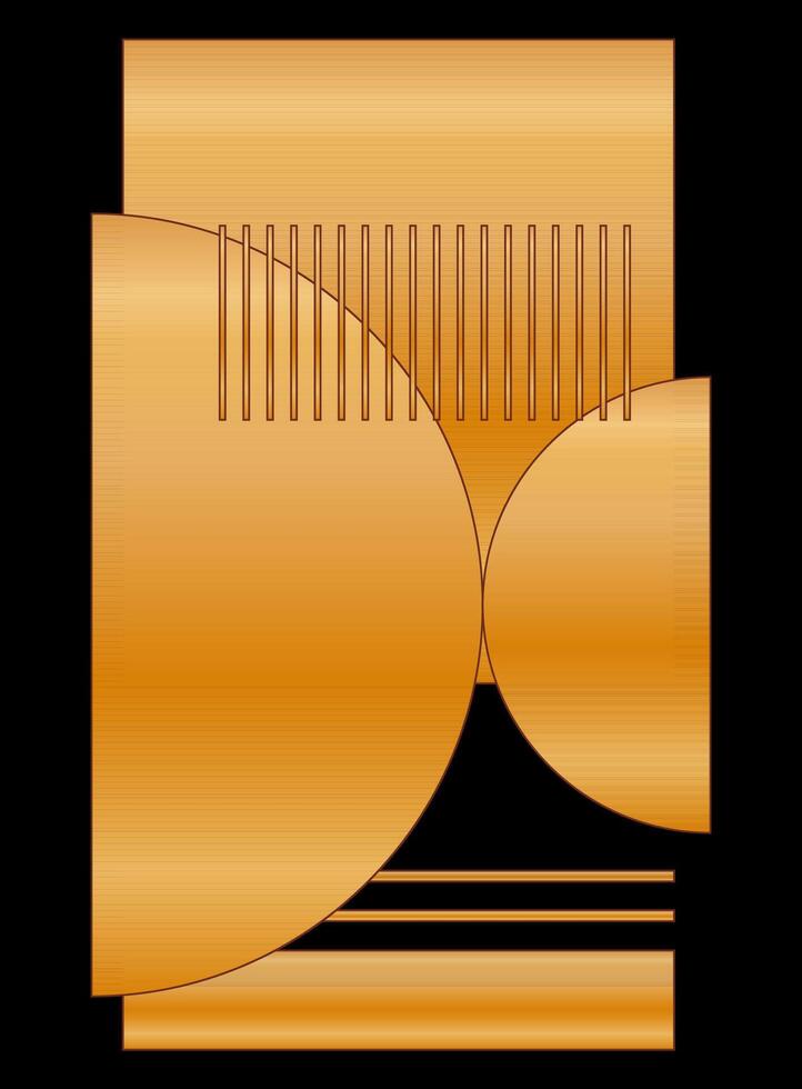 ouro gradiente textura gráfico forma isolado em Preto cobrir minimalista poster modelo vetor