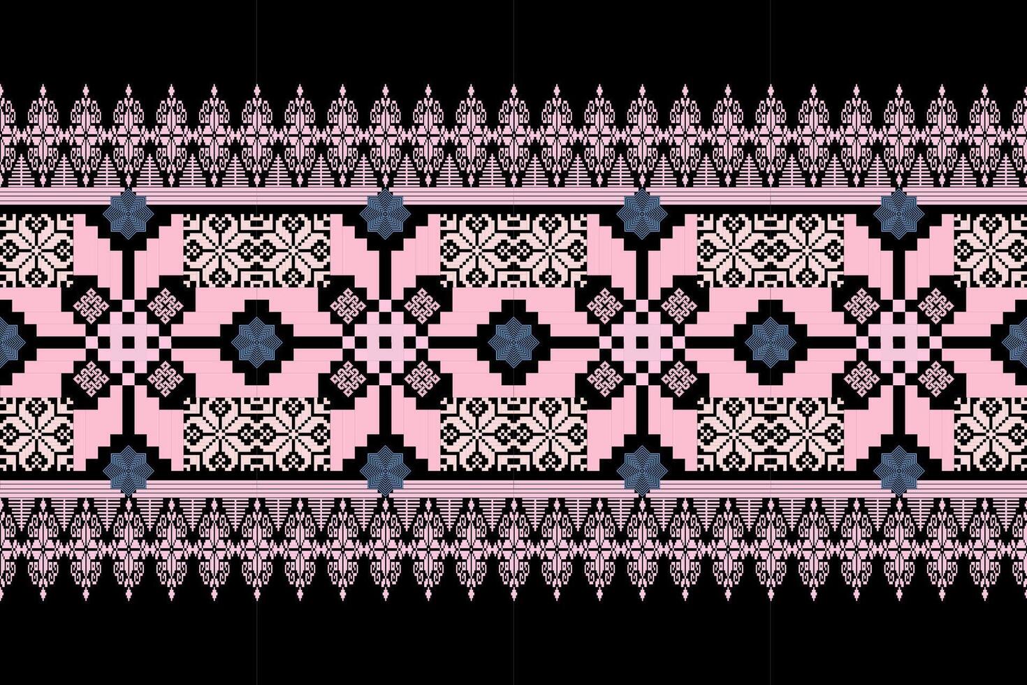 floral pixel arte padronizar em branco background.geometric étnico oriental bordado vetor ilustração.pixel estilo, abstrato fundo, cruz costura.design para textura, tecido, pano, lenço, mesa corredor.