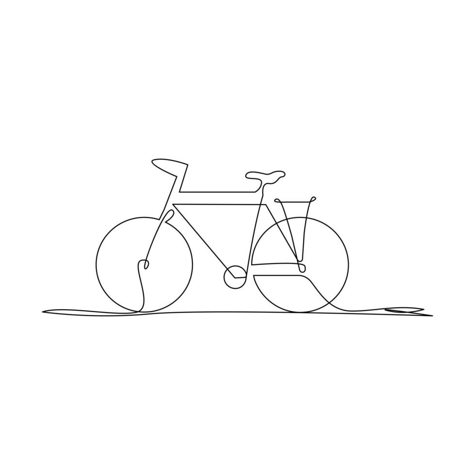 vetor 1 contínuo linha desenhando do bicicleta ou bicicleta em branco fundo estoque ilustração e mínimo