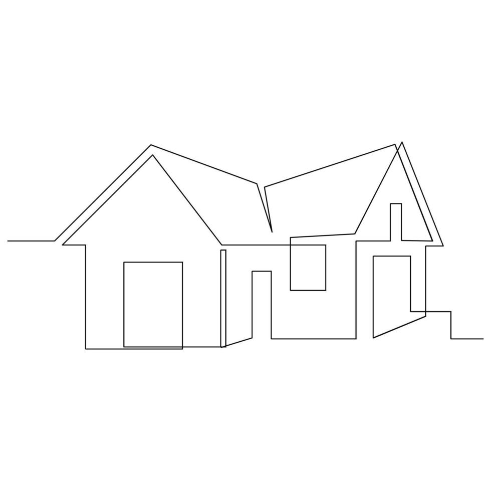 vetor moderno arquitetura do casa 1 contínuo linha desenhando isolado em branco fundo