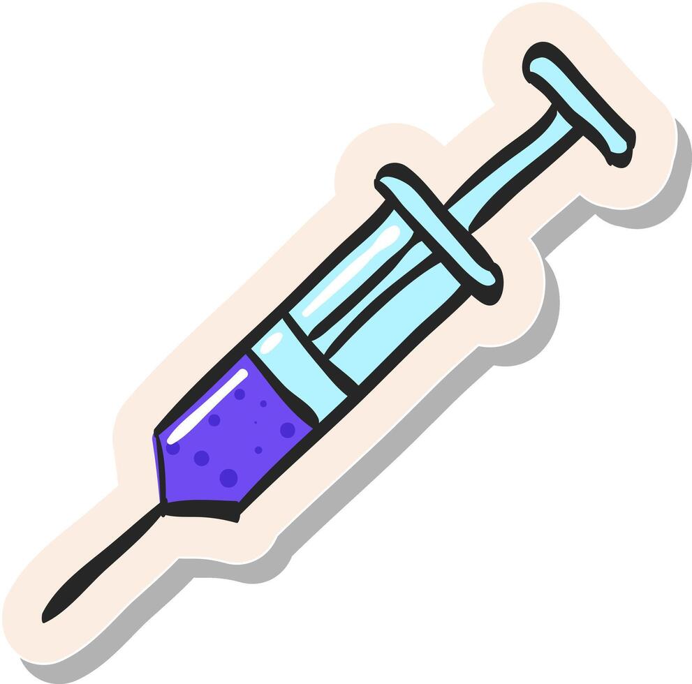 mão desenhado adesivo estilo ícone seringa vetor