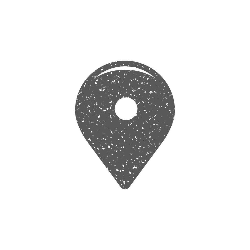 PIN localização mapa ícone dentro grunge textura vetor ilustração