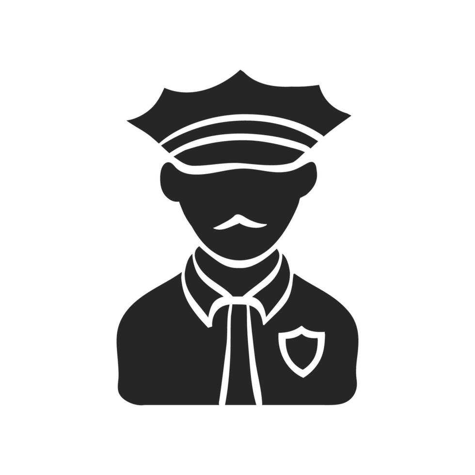 mão desenhado polícia avatar vetor ilustração