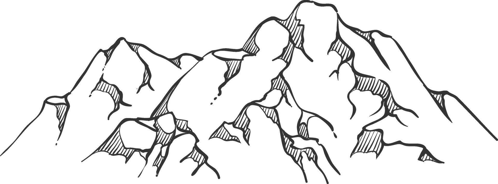 vetor ilustração mão desenhado montanhas