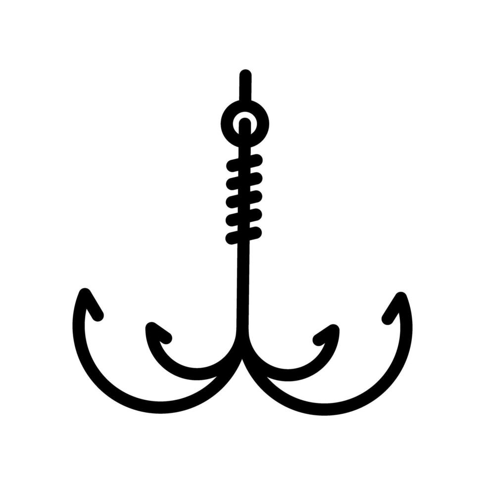pescaria ícone vetor. gancho ilustração placa. isca símbolo ou logotipo. vetor