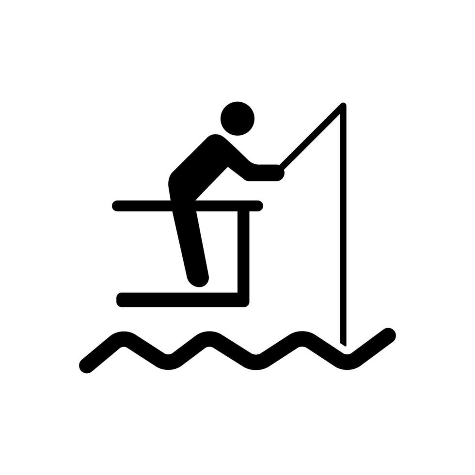 pescaria ícone vetor. gancho ilustração placa. isca símbolo ou logotipo. vetor