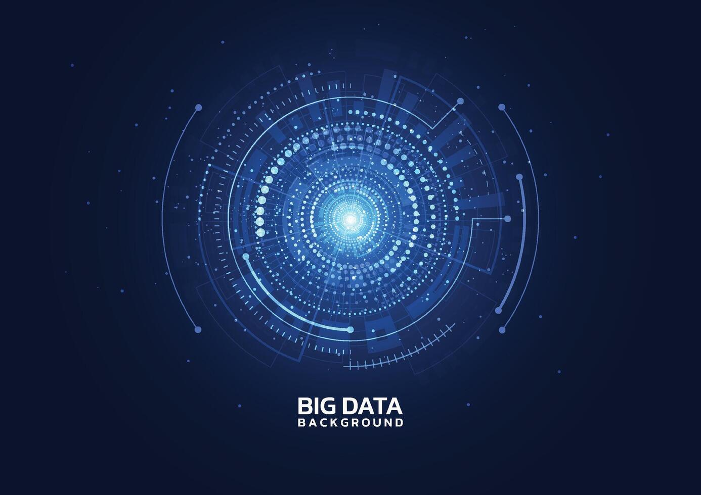 visualização de big data. abstrato tecnologia inovação comunicação conceito fundo azul digital do projeto. ilustração vetorial vetor