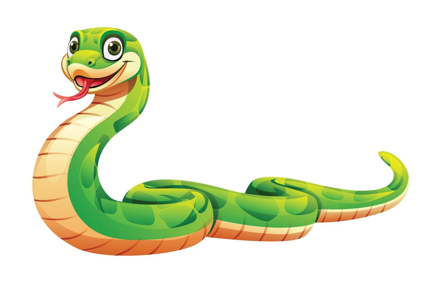 serpente desenho animado vetor ilustração isolado em branco fundo