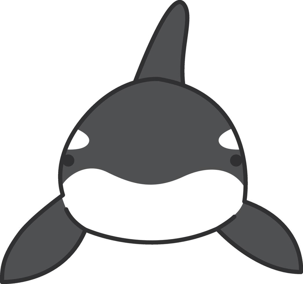 assassino baleia ícone dentro plano cor estilo. assassino baleia marinho mamífero vetor