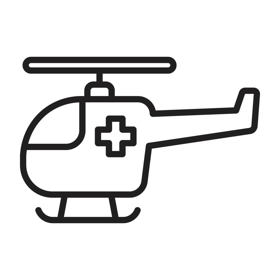 helicóptero ambulância linha ícone. vetor