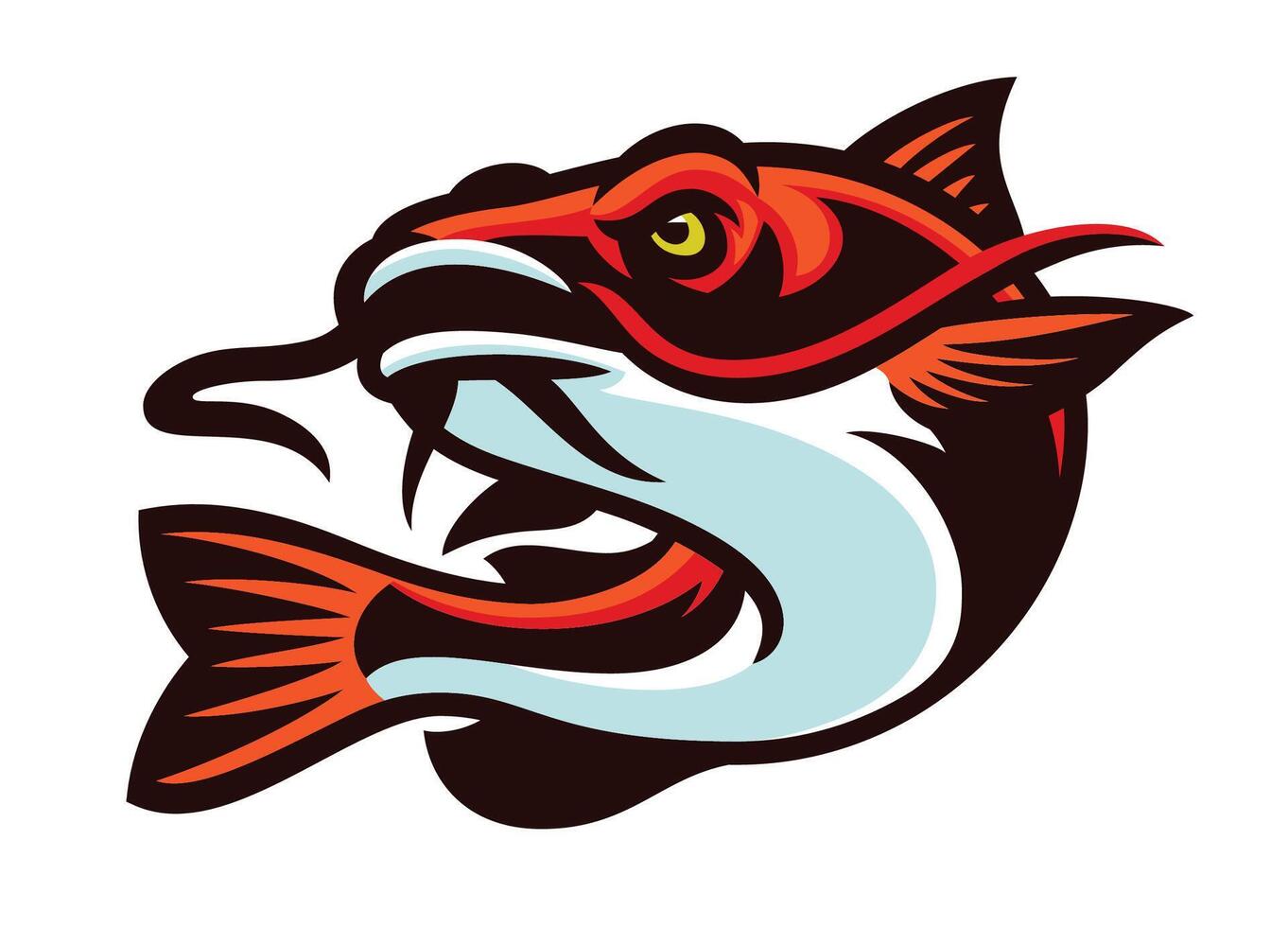 peixe-gato vetor mascote logotipo Projeto