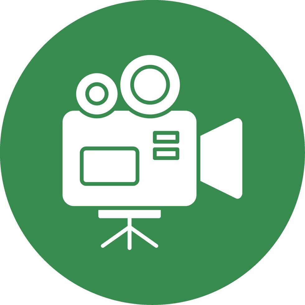 ícone de círculo de glifo de câmera de vídeo vetor