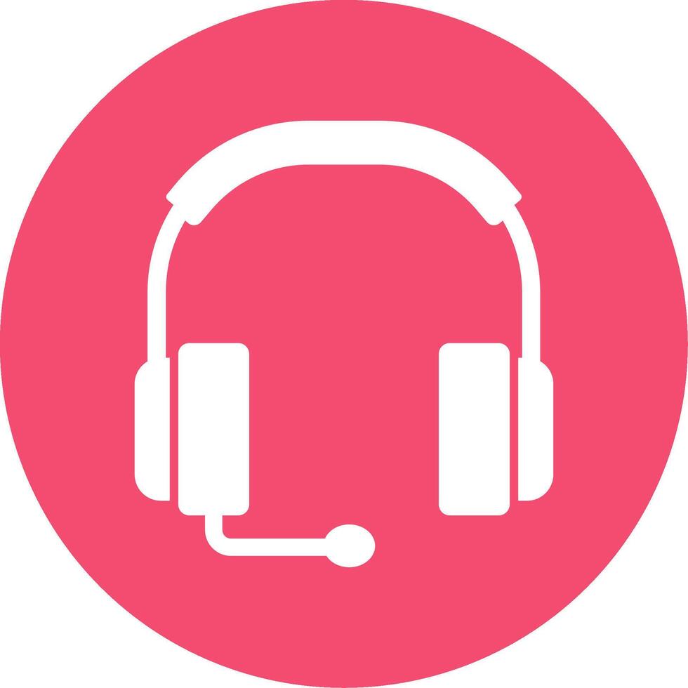 ícone de círculo de glifo de fones de ouvido vetor