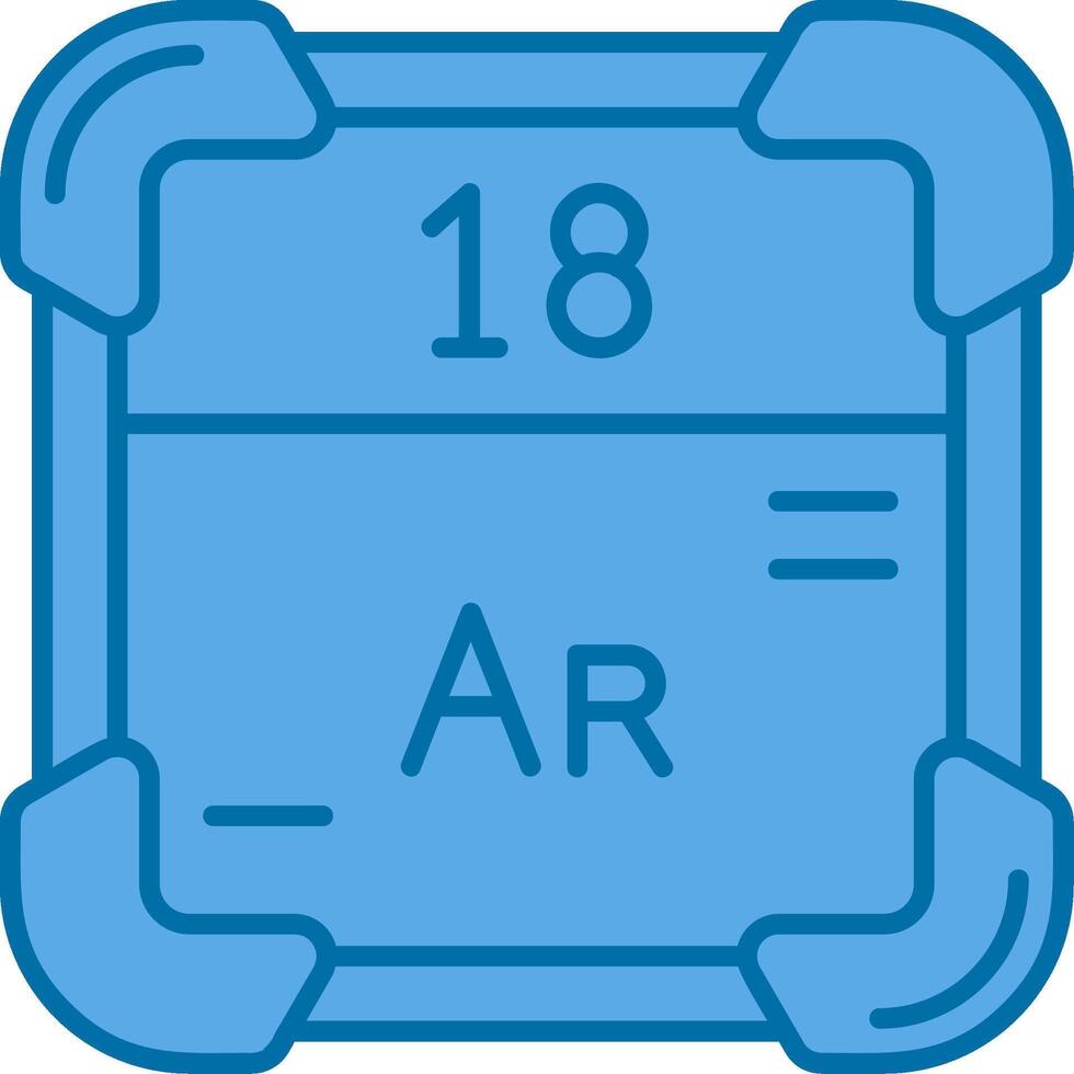 argônio azul linha preenchidas ícone vetor