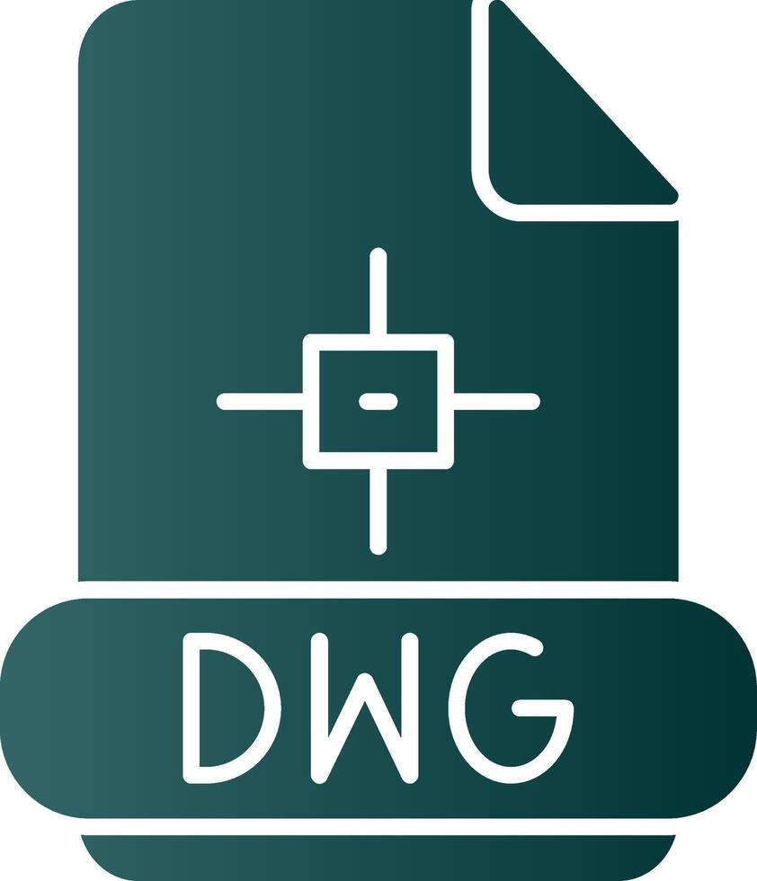 ícone de gradiente de glifo dwg vetor