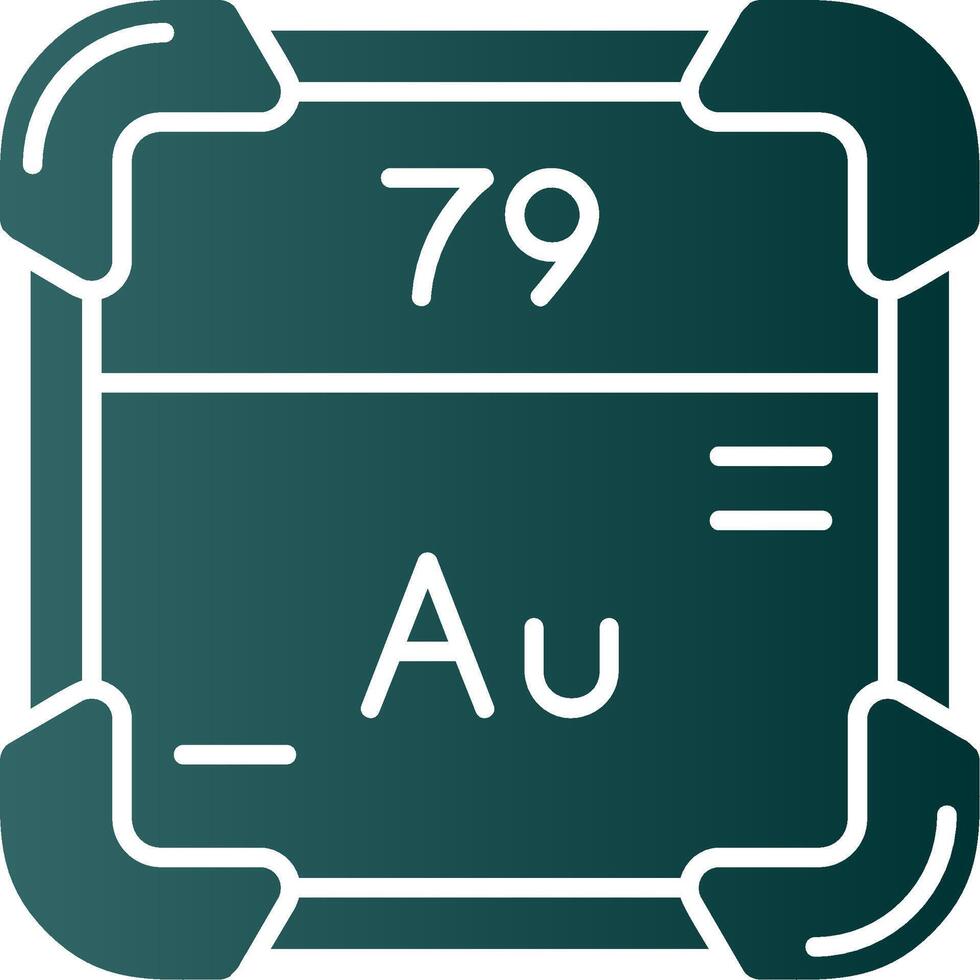 ouro glifo gradiente verde ícone vetor