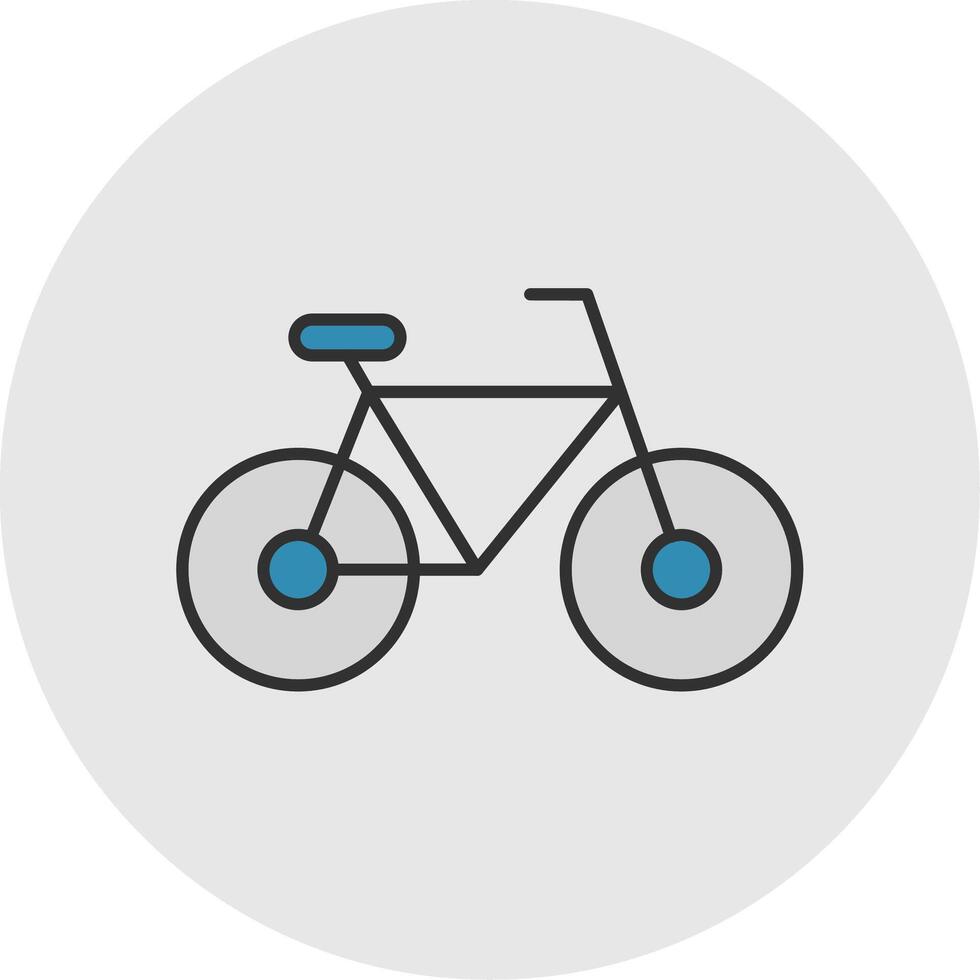 bicicleta linha preenchidas luz círculo ícone vetor