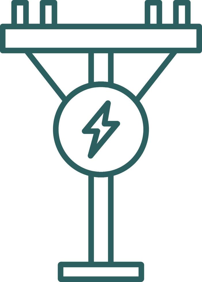 ícone de gradiente de linha de poste elétrico vetor