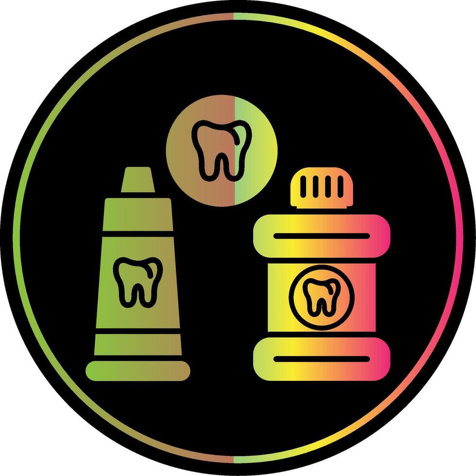 dental Cuidado glifo vencimento cor ícone vetor