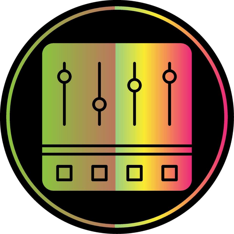 ao controle painel glifo vencimento cor ícone vetor