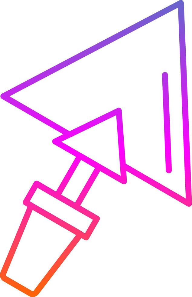 ícone de gradiente de linha de espátula de reboco vetor