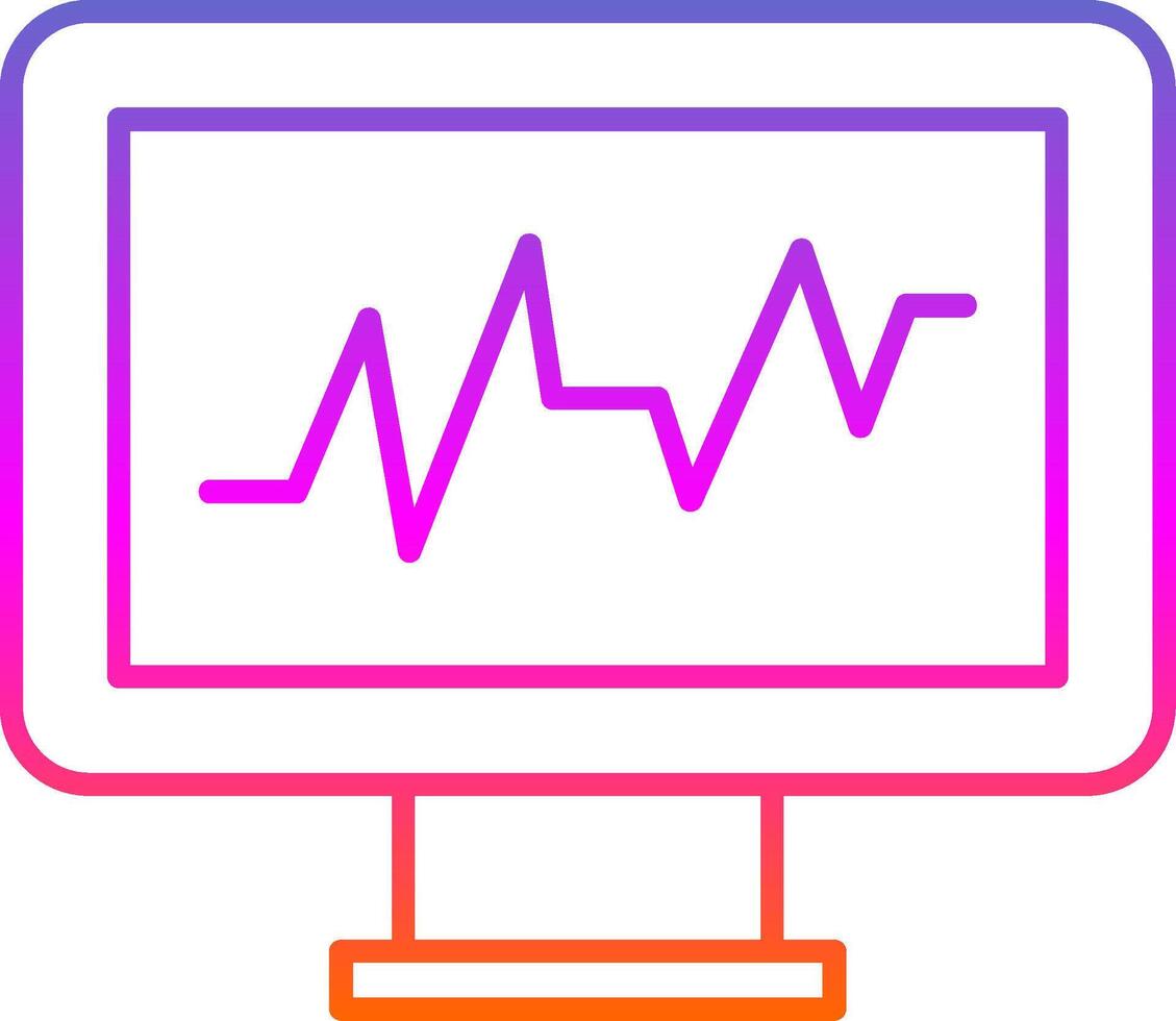 cardíaco monitor linha gradiente ícone vetor