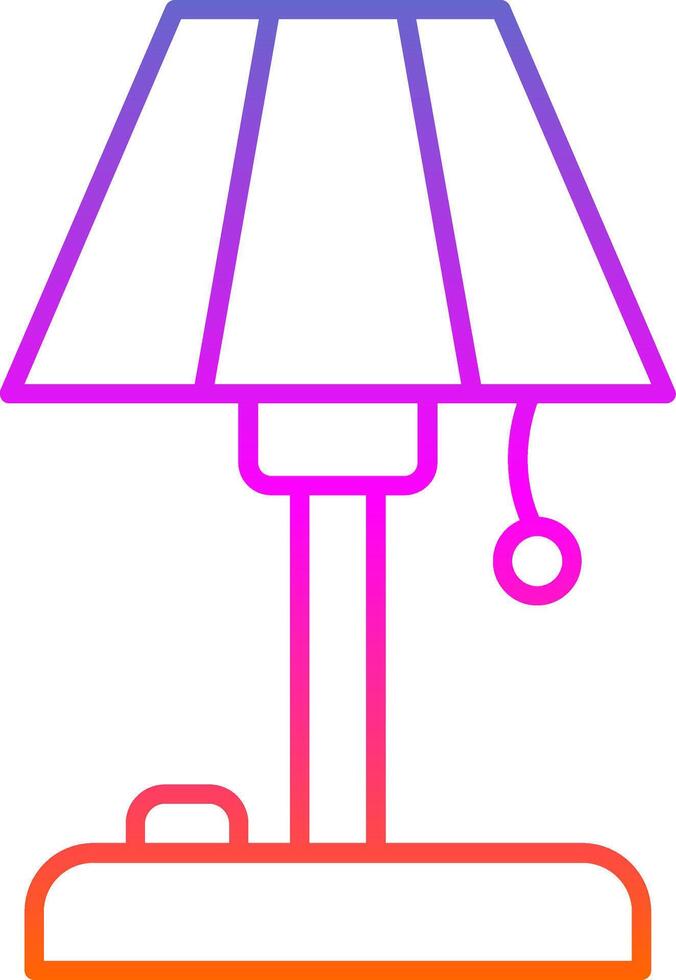 ícone de gradiente de linha de luminária de chão vetor