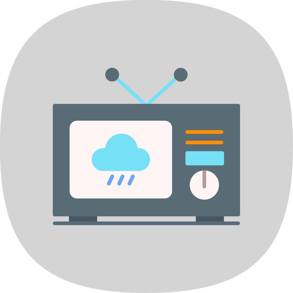 clima notícia plano curva ícone vetor