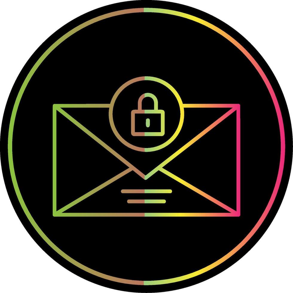 o email linha gradiente vencimento cor ícone vetor