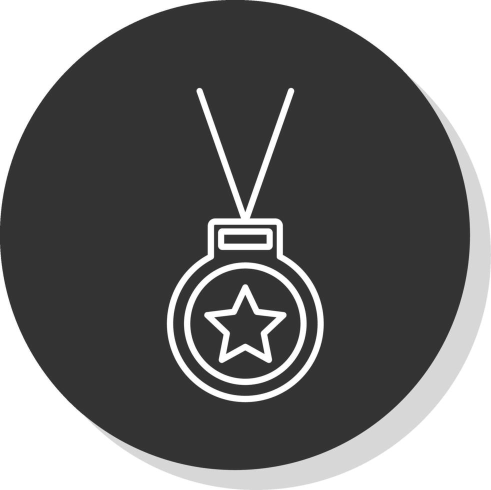 medalha linha cinzento ícone vetor