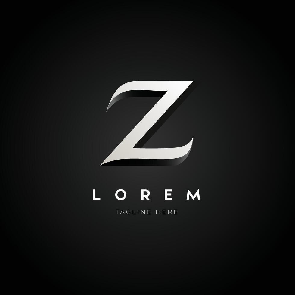 moderno e minimalista plano Projeto z carta logotipo vetor