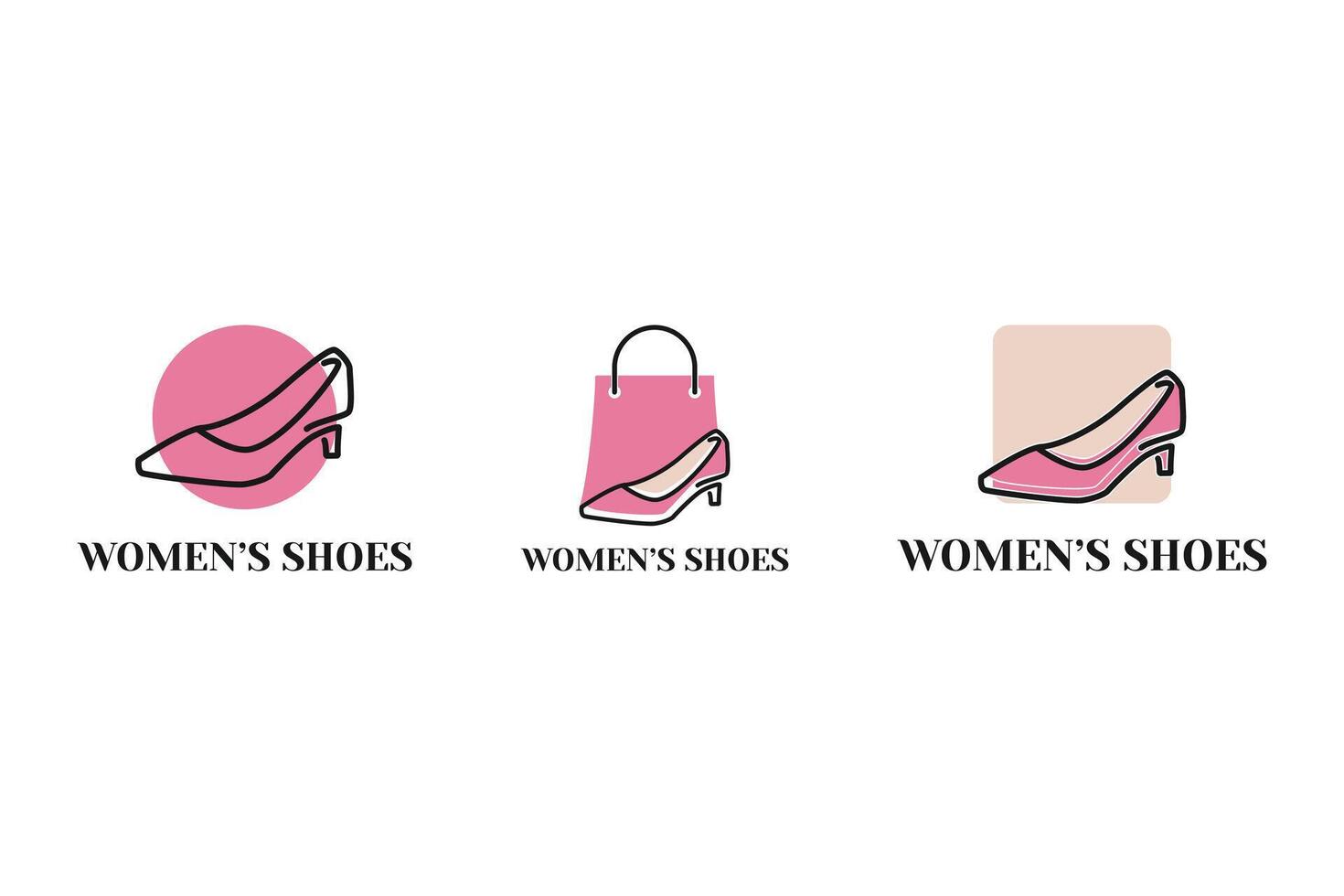 mulheres sapato logotipo Projeto conceito para seu o negócio moda. mulheres sapato logotipo Projeto conjunto coleção vetor