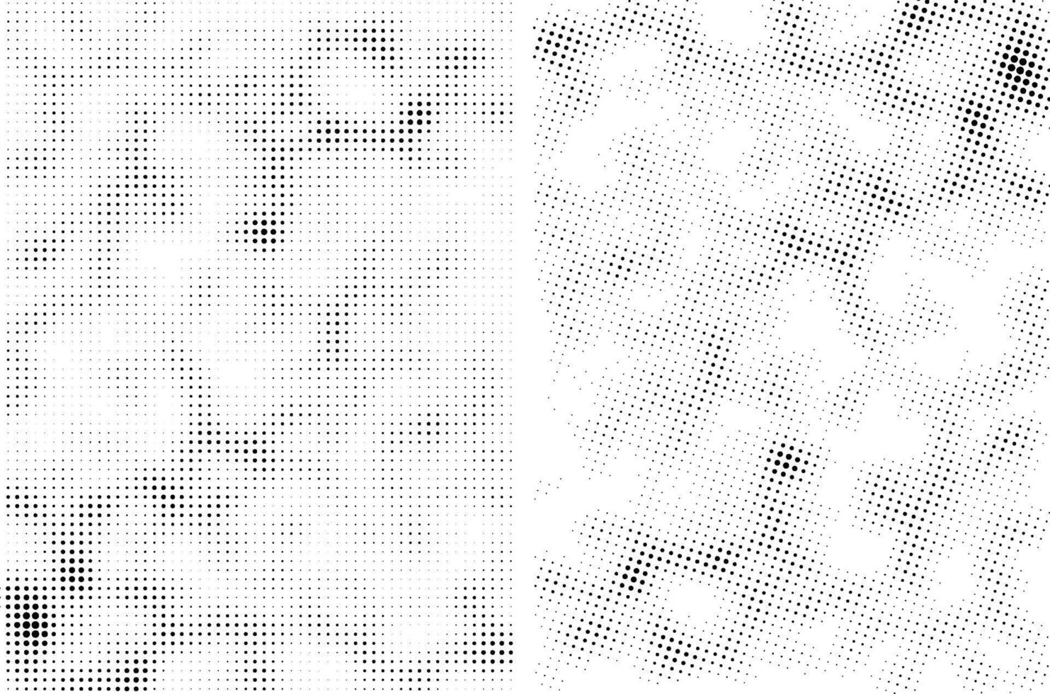 vintage meio-tom ponto padronizar e quadrado forma meio-tom conjunto em branco fundo, Eu iria polca ponto padrões pixel textura ponto Projeto desbotando pontos polca ponto fundo papel textura vetor