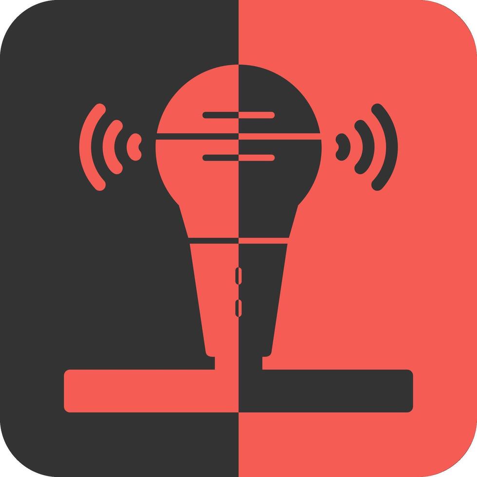 microfone vermelho inverso ícone vetor