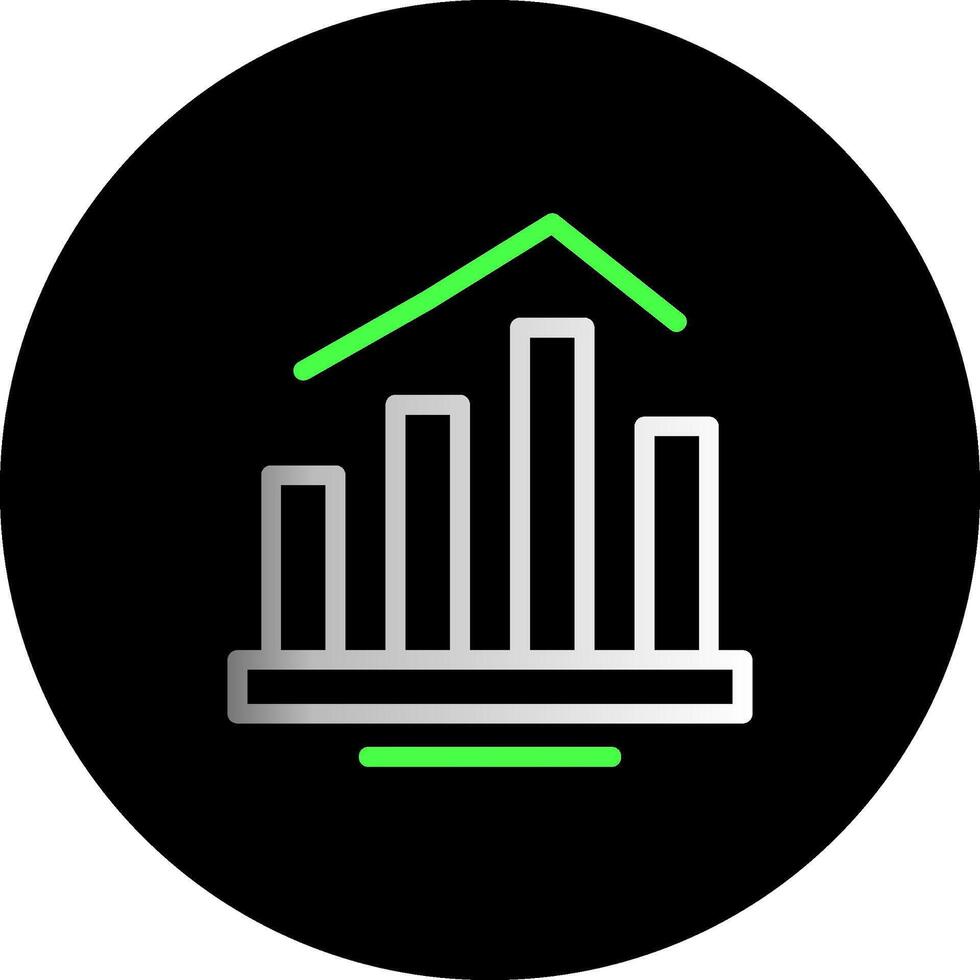 Barra gráfico dual gradiente círculo ícone vetor