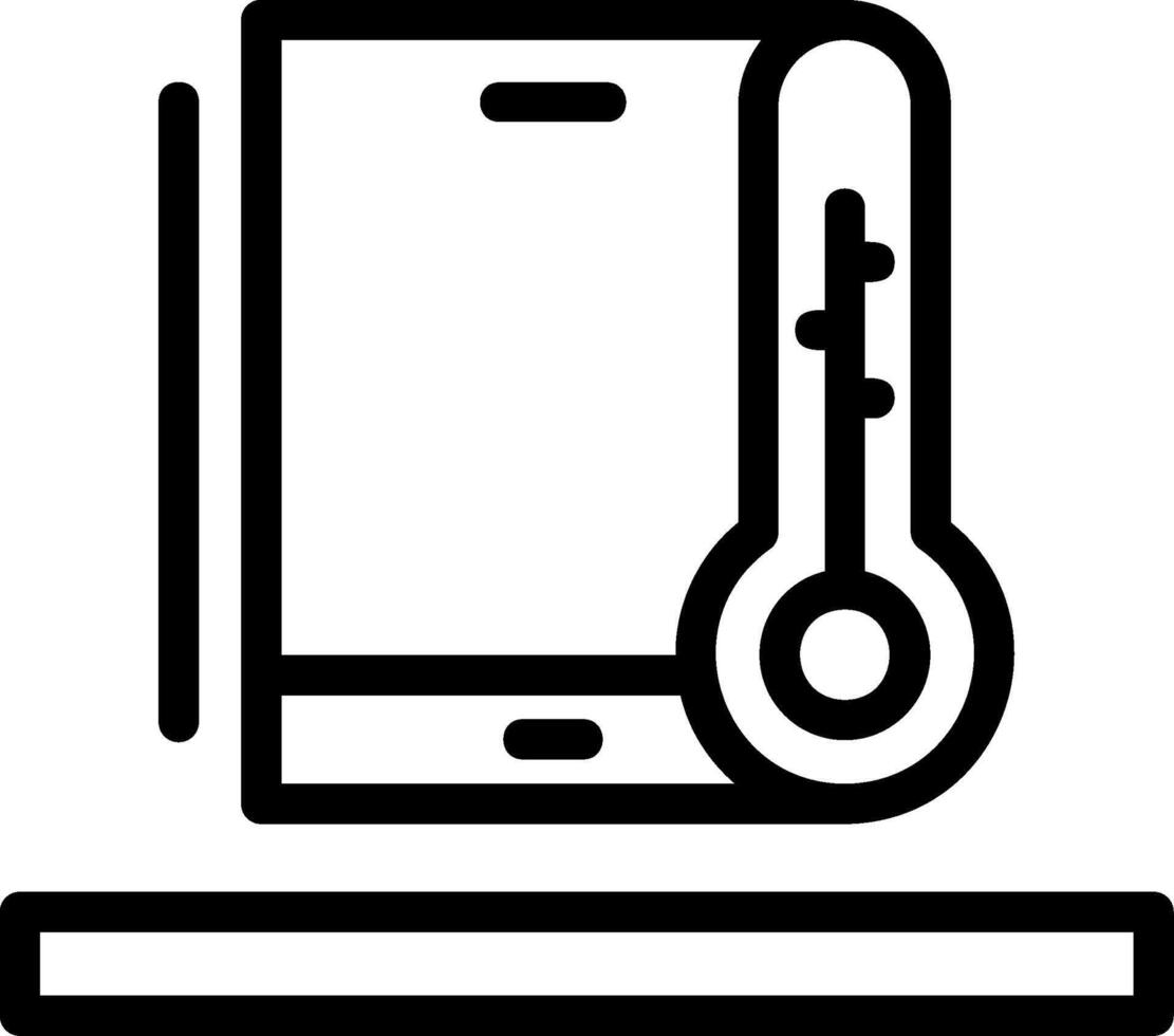 ícone de linha de termômetro vetor