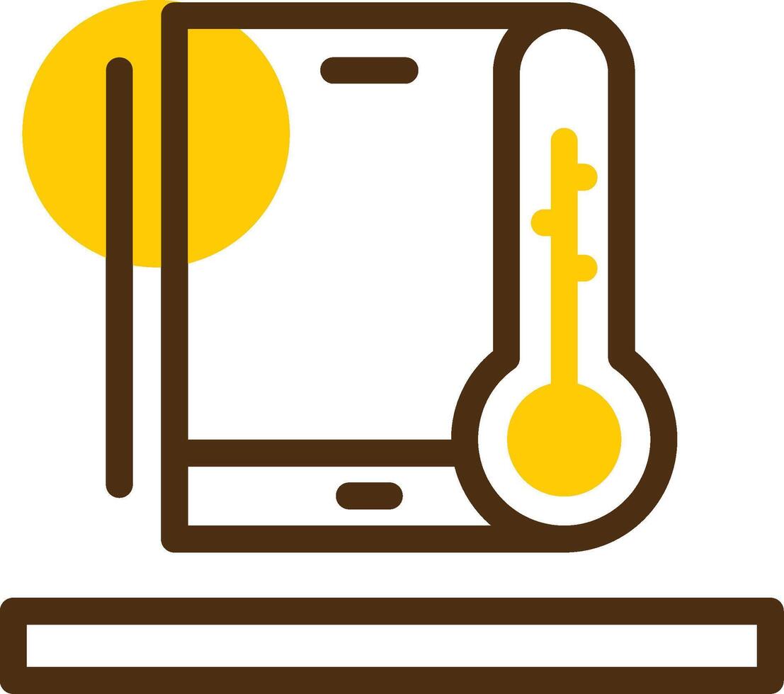 termômetro amarelo mentir círculo ícone vetor