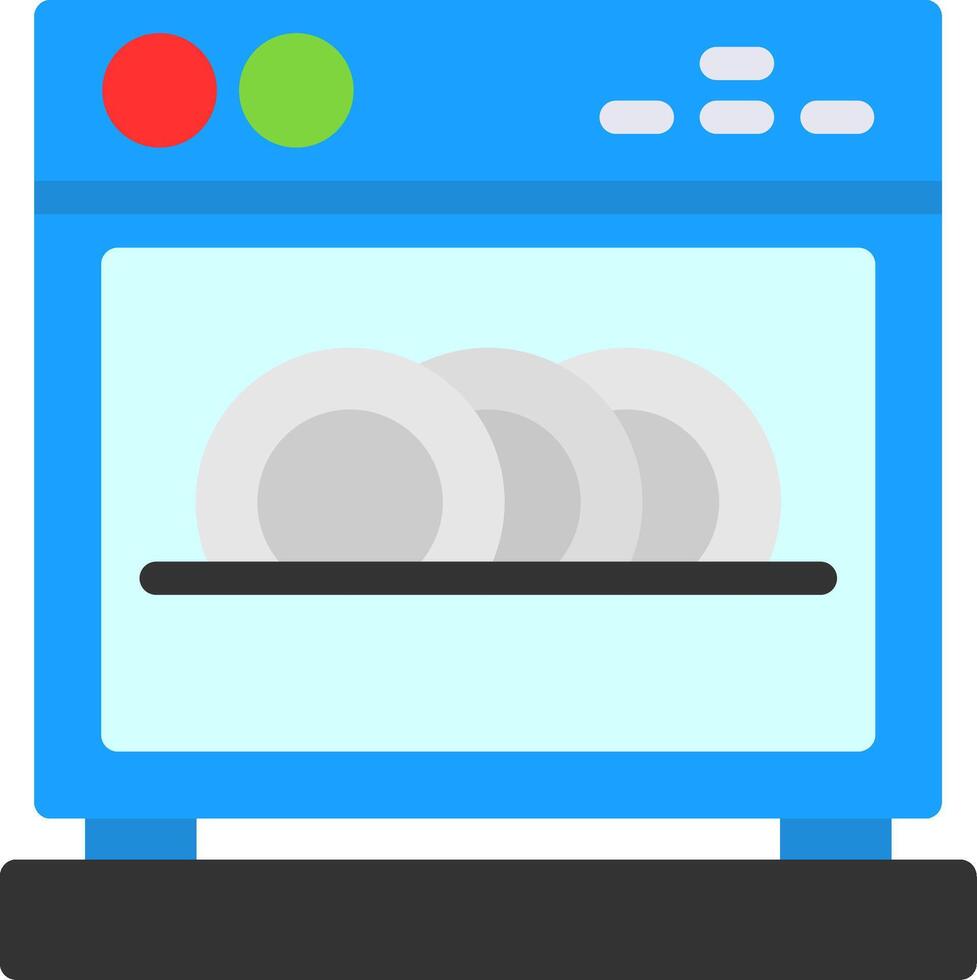 ícone plano de máquina de lavar louça vetor