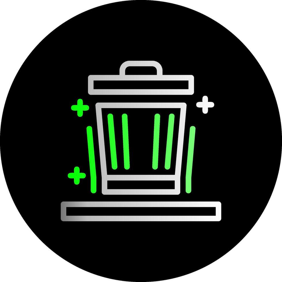 Lixo pode dual gradiente círculo ícone vetor