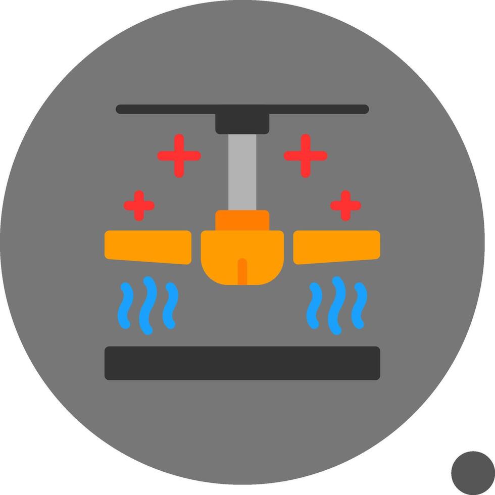 teto ventilador plano sombra ícone vetor