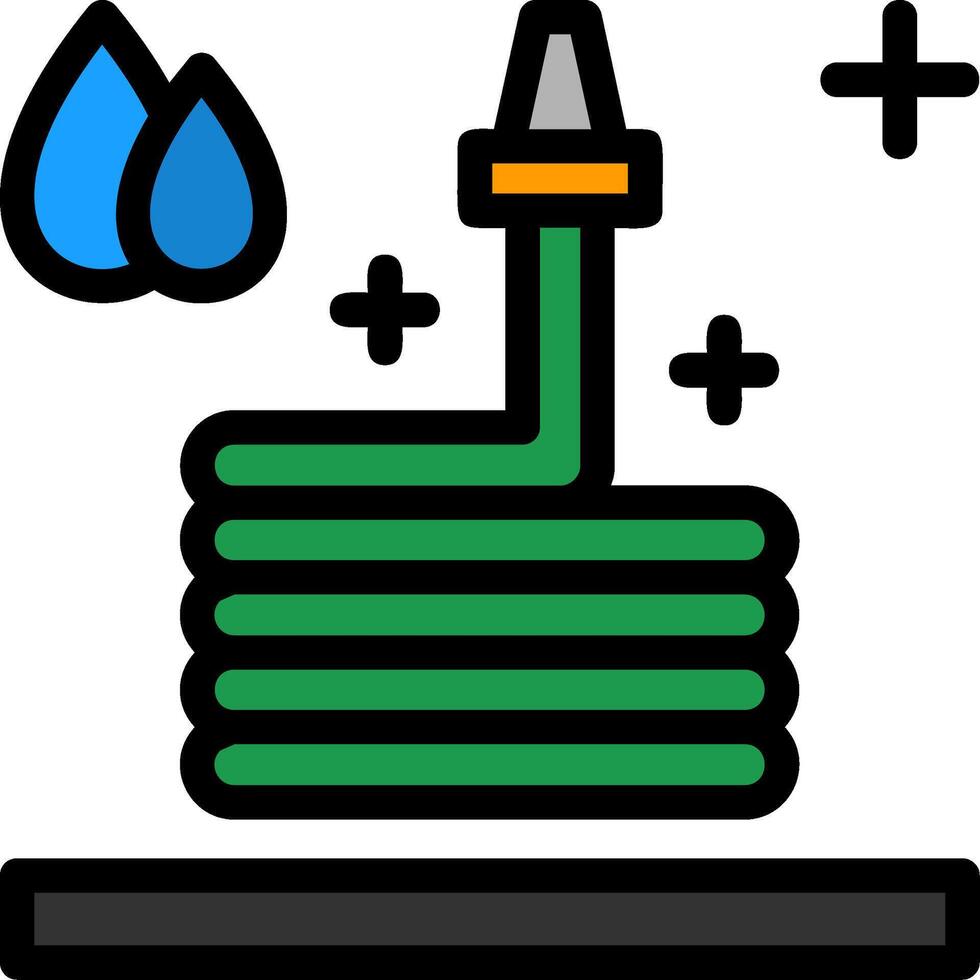 ícone cheio de linha de mangueira de jardim vetor