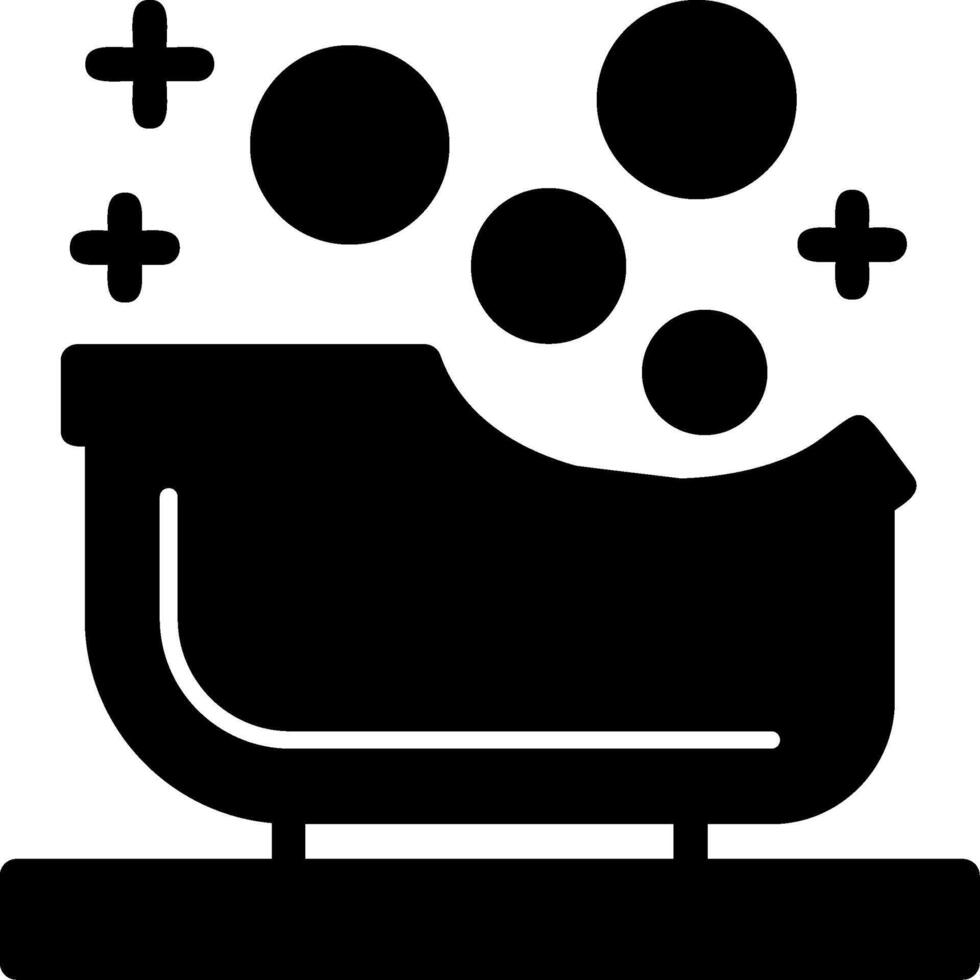 bebê banheira glifo ícone vetor