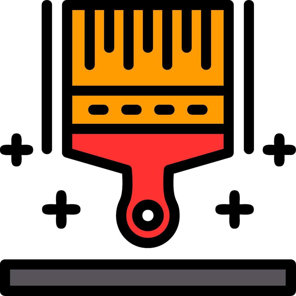 pincel linha preenchidas ícone vetor