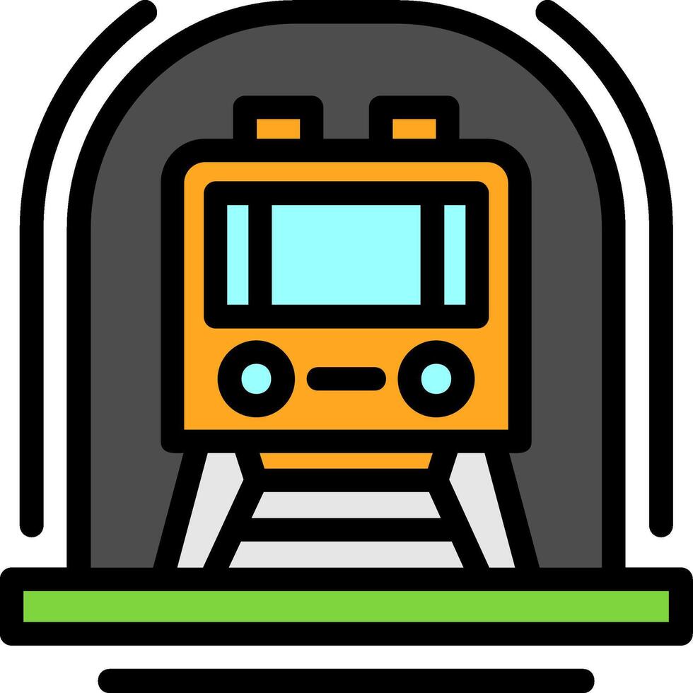 metrô linha preenchidas ícone vetor